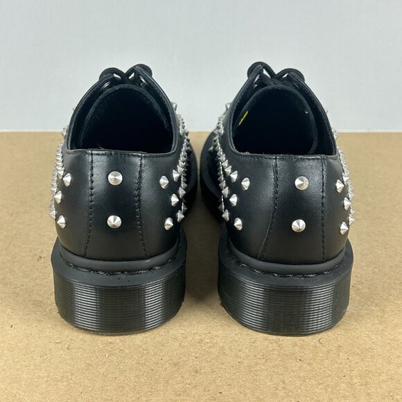 Dr Martens 1461 Stud Leather Oxford Shoes Womens 7 Black Silver Studded Spikes - Picture 4 of 10